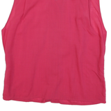 SOMMERMAN Womens Pink Sleeveless Shirt Round Neck Plain UK 14 Cotton Blend Top