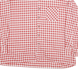 AS Mens Red & White Check Shirt XL Cotton Blend Long Sleeve Button Fastening