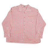 AS Mens Red & White Check Shirt XL Cotton Blend Long Sleeve Button Fastening