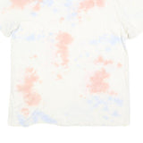 CHAMPION Mens White & Pink Tie Dye T-Shirt L Short Sleeve Crew Neck Casual