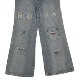 Womens Relaxed Blue Denim Jeans W29 L27 Zip Patchwork Relaxed Fit Casual