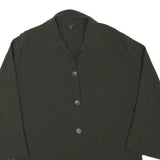 KRIZIA Womens Green Wool Blend Jacket L Button Plain Classic Fit Long Sleeve