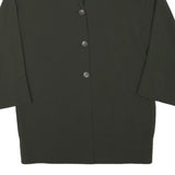 KRIZIA Womens Green Wool Blend Jacket L Button Plain Classic Fit Long Sleeve