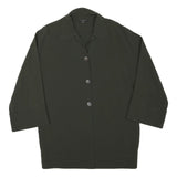 KRIZIA Womens Green Wool Blend Jacket L Button Plain Classic Fit Long Sleeve