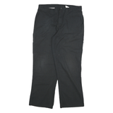 DICKIES Mens Cotton Blend Black Regular Straight Trousers W36 L30 Workwear
