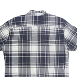 TOMMY HILFIGER Mens Blue & Grey Check Shirt XL Button Short Sleeve Casual