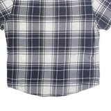 TOMMY HILFIGER Mens Blue & Grey Check Shirt XL Button Short Sleeve Casual