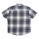 TOMMY HILFIGER Mens Blue & Grey Check Shirt XL Button Short Sleeve Casual