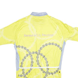 LOUIS GARNEAU Mens Yellow & Grey Cycling Jersey L Short Sleeve Crew Neck