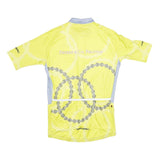 LOUIS GARNEAU Mens Yellow & Grey Cycling Jersey L Short Sleeve Crew Neck