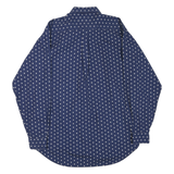 TOMMY HILFIGER Mens Blue & White Patterned Cotton Blend Shirt M Button-Down
