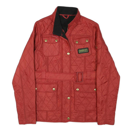 BARBOUR INTERNATIONAL Womens Red Quilted Button Jacket 2XL Polyester Blend