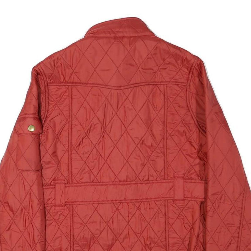 BARBOUR INTERNATIONAL Womens Red Quilted Button Jacket 2XL Polyester Blend