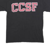 CHAMPION Mens Black CCSF Graphic T-Shirt M Short Sleeve Crew Neck Cotton Blend