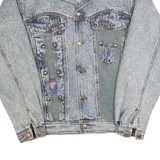 SKYDIVER Womens Blue Denim Button Jacket M Cotton Acid Wash Stylish