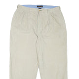 TOMMY HILFIGER Mens Cotton Blend Beige Regular Straight Trousers W38 L30 Classic
