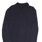 POLO RALPH LAUREN Mens Navy Blue Patterned Polo Neck Jumper Basic Knit S Stripe