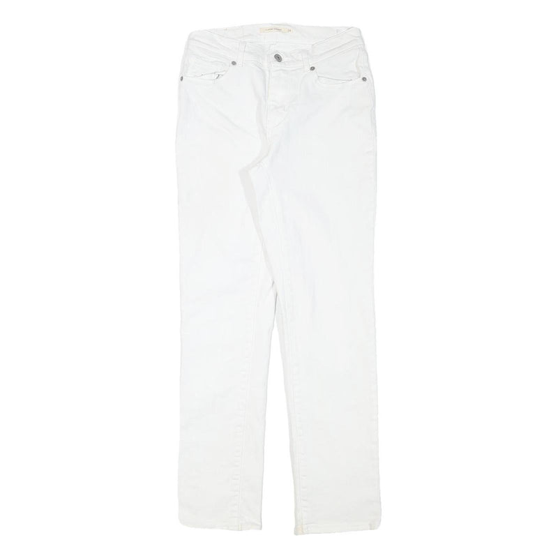 LEVI'S Womens White Regular Fit Straight Denim Jeans W25 L27 Cotton Blend Zip