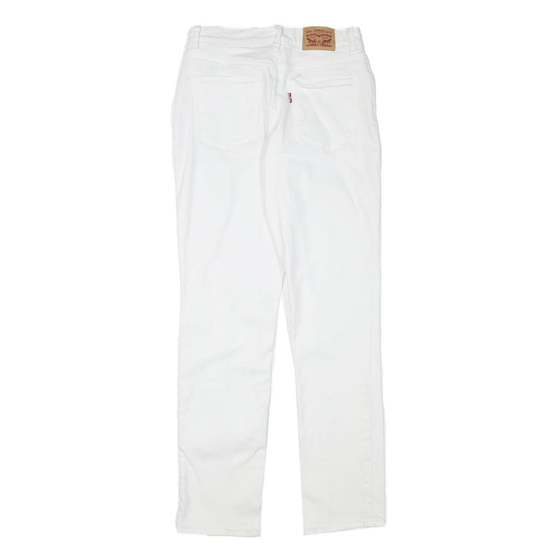 LEVI'S Womens White Regular Fit Straight Denim Jeans W25 L27 Cotton Blend Zip