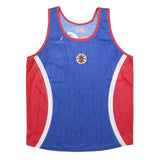 BEFOOT Mens Blue & Red Sporting Club Vest 2XL Sleeveless Crew Neck Polyester