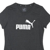 PUMA Womens Black Graphic T-Shirt UK 12 Short Sleeve Crew Neck Cotton Blend