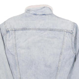 LEVI'S Womens Blue Sherpa Lined Denim Jacket XS Cotton Blend Button Closure