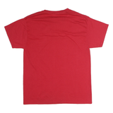 HANES Mens Red T-Shirt M Short Sleeve Crew Neck Plain Cotton Classic Casual