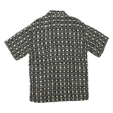 PIERRE CARDIN Mens Black & Cream Patterned Shirt M Summer Casual Cotton Blend