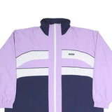 ALEX ATHLETICS Womens Lilac & Navy Zip Jacket XL Polyester Blend Colourblock