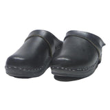 Womens Black Leather Slip On Clog Mule UK 4 Comfortable Stylish Footwear