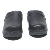 Womens Black Leather Slip On Clog Mule UK 4 Comfortable Stylish Footwear