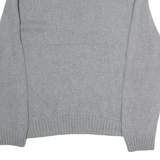 CHAPS Mens Grey Pullover Plain 1/4 Zip Basic Knit L Cotton Jumper Casual