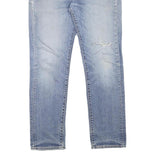 LEVI'S 511 Mens Slim Blue Denim Light W31 L28 Distressed Cotton Blend Zip Jeans