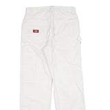DICKIES Mens White Regular Fit Straight Cotton Blend Jeans W28 L28 Workwear Zip