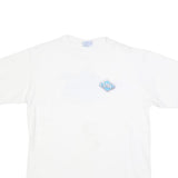 ALL SPORT Mens White L Cotton T-Shirt Short Sleeve Crew Neck AMC Logo Printed