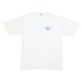 ALL SPORT Mens White L Cotton T-Shirt Short Sleeve Crew Neck AMC Logo Printed