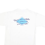 ALL SPORT Mens White L Cotton T-Shirt Short Sleeve Crew Neck AMC Logo Printed