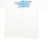 ALL SPORT Mens White L Cotton T-Shirt Short Sleeve Crew Neck AMC Logo Printed