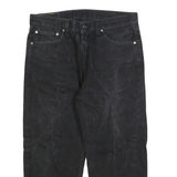 LEVI'S 505 Mens Jeans Black Regular Straight Denim Medium W36 L23 Classic Zip