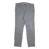 CARHARTT Mens Cotton Blend Grey Regular Straight Fit Trousers W36 L32 Workwear