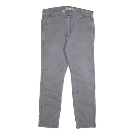 CARHARTT Mens Cotton Blend Grey Regular Straight Fit Trousers W36 L32 Workwear