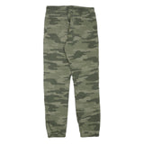 SKATE NATION Mens Cotton Blend Green Camouflage Regular Fit Drawstring Waist W28