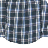 SMITHS Mens Blue Green & Grey Check Shirt L Casual Cotton Blend Long Sleeve