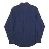 TOMMY HILFIGER Mens Blue Shirt M Button Down Cotton Blend Classic Fit Long