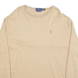POLO RALPH LAUREN Mens Beige Long Sleeve Crew Neck T-Shirt XL Cotton Blend