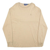 POLO RALPH LAUREN Mens Beige Long Sleeve Crew Neck T-Shirt XL Cotton Blend