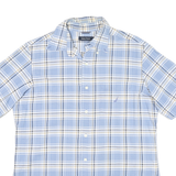 NAUTICA Mens Blue & White Check Short Sleeve Shirt M Casual Cotton Blend
