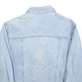 NORBERT NEL Womens Blue Denim Button Jacket M Cotton Blend Sequin Embroidery