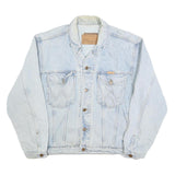 WRANGLER Mens Blue Denim Jacket L Cotton Classic Western Button Closure