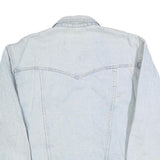 WRANGLER Mens Blue Denim Jacket L Cotton Classic Western Button Closure